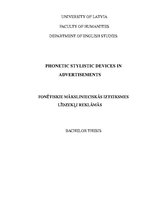 Záródolgozatok 'Phonetic Stylistic Devices in Advertisements', 1.                