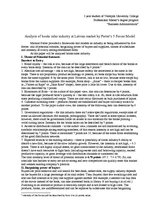 Összefoglalók, jegyzetek 'Analysis of Book Sales Industry at Latvian Market by Porter’s 5 Forces Model', 1.                