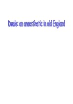 Összefoglalók, jegyzetek 'Dwale: an Anaesthetic in Old England', 1.                