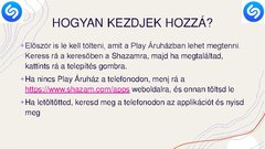 Prezentációk 'A Shazam használata', 3.                