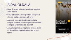 Prezentációk 'A Shazam használata', 5.                