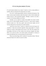 Esszék 'If I Were the Prime - Minister of Latvia', 1.                