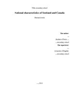 Kutatási anyagok 'National Characteristics of Scotland and Canada', 1.                