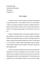 Esszék 'What Is Religion?', 1.                