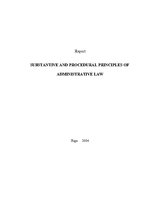 Kutatási anyagok 'Substantive and Procedural Principles of Administrative Law', 1.                