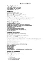 Összefoglalók, jegyzetek 'Examining the Patient', 1.                