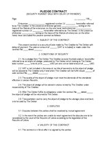 Minták 'Pledge Contract (Security against Sale with Delay of Payment)', 1.                