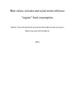 Esszék 'How Values, Attitudes and Social Norms Influence "Organic" Food Consumption', 1.                