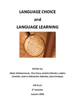 Kutatási anyagok 'Language Choice and Language Learning', 1.                