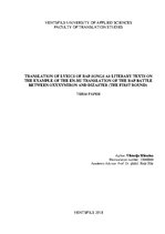 Kutatási anyagok 'Translation of Lyrics of Rap Songs as Literary Texts on the Example of the En-Ru', 2.                
