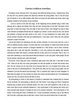 Esszék 'Latvian Traditions Nowadays ', 1.                