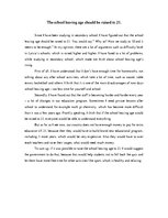 Esszék 'The School Leaving Age Should Be Raised to 21', 1.                