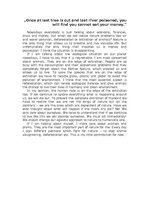 Esszék 'Once at Last Tree is Cut and Last River Poisoned, You will Find You Cannot Eat Y', 1.                