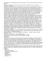 Esszék 'An experiment investigating how the concentrations of the reactants affect the r', 1.                
