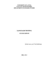 Kutatási anyagok 'Language Testing', 1.                