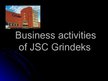 Prezentációk 'Business Activities of JSC "Grindeks"', 1.                