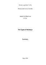 Összefoglalók, jegyzetek 'The Types of Holidays', 1.                