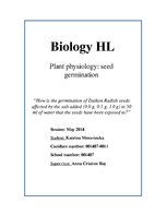 Gyakorlati jelentések 'How Is the Germination of Daikon Radish Seeds Affected by the Salt Added to Wate', 1.                