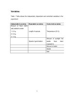 Gyakorlati jelentések 'How Is the Germination of Daikon Radish Seeds Affected by the Salt Added to Wate', 5.                