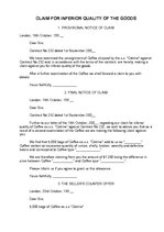 Minták 'Claim for Inferior Quality of the Goods', 1.                