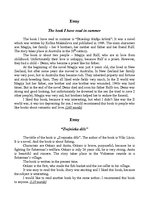 Esszék 'The book I have Read in Summer.The Book "Zvejnieka dēls"', 1.                