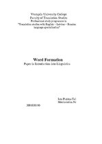 Kutatási anyagok 'Word Formation', 1.                