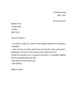 Minták 'Motivation Letter', 2.                