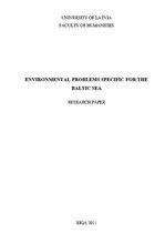 Kutatási anyagok 'Environmental Problems Specific for the Baltic Sea', 1.                