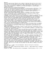 Esszék 'Defining Organizational Behavior and why It Is Important to Managers', 1.                