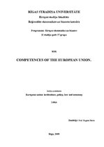 Összefoglalók, jegyzetek 'Competences of the European Union', 1.                