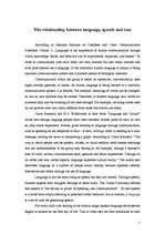 Kutatási anyagok 'The Relationship Between Language, Speech and Text', 1.                