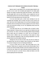 Esszék 'Schools doesn't Prepare Young People for Life in the Real World', 1.                