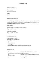 Minták 'Curriculum Vitae', 1.                