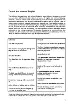 Összefoglalók, jegyzetek 'Formal and Informal English', 1.                