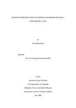 Záródolgozatok 'Internet Marketing versus Traditional Marketing for Small Companies in Latvia', 1.                