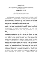 Esszék 'Consumer Preferences', 1.                