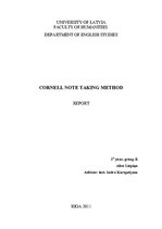 Összefoglalók, jegyzetek 'Cornell Note-taking Method, Report', 1.                