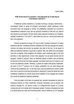 Esszék 'Will Professional Translators Get Replaced by Professional Translation Software?', 1.                