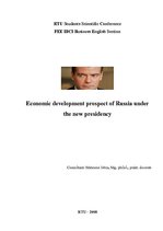 Kutatási anyagok 'Economic Development Prospect of Russia Under the New Presidency', 1.                