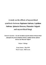 Kutatási anyagok 'A Study on the Effects of Mycorrhizal Symbiosis', 1.                