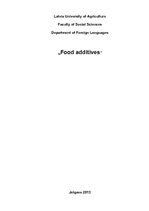 Összefoglalók, jegyzetek 'Food Additives', 1.                