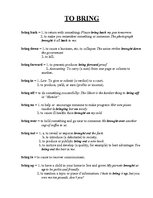 Összefoglalók, jegyzetek 'Phrasal Verbs with "Bring"', 1.                