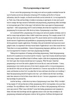 Esszék 'Why Is Programming so Important?', 1.                