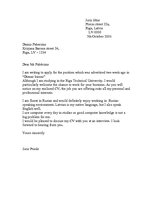 Minták 'Application Letter', 1.                