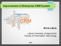 Prezentációk 'Improvement of Enterprise CRM System', 1.                