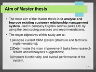 Prezentációk 'Improvement of Enterprise CRM System', 2.                