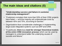 Prezentációk 'Improvement of Enterprise CRM System', 9.                