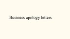 Prezentációk 'Business Apology Letters', 1.                