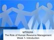 Prezentációk 'The Role of Human Resource Management', 1.                