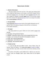 Összefoglalók, jegyzetek 'Business Plan Checklist', 1.                